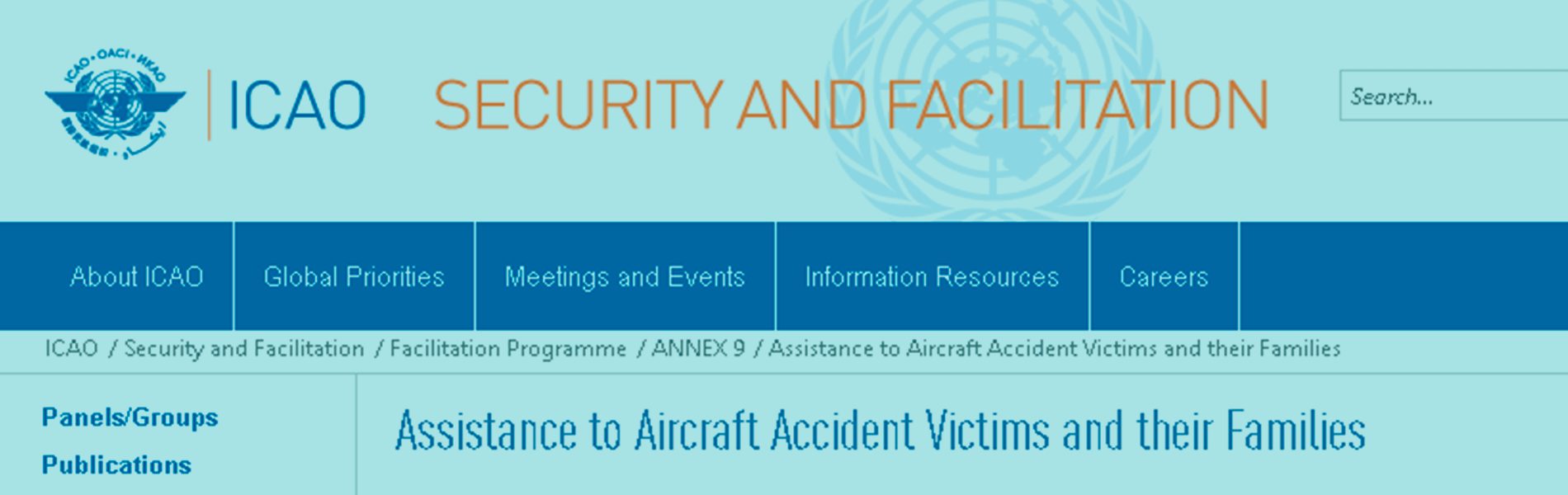 ICAO has new website on Family Assistance